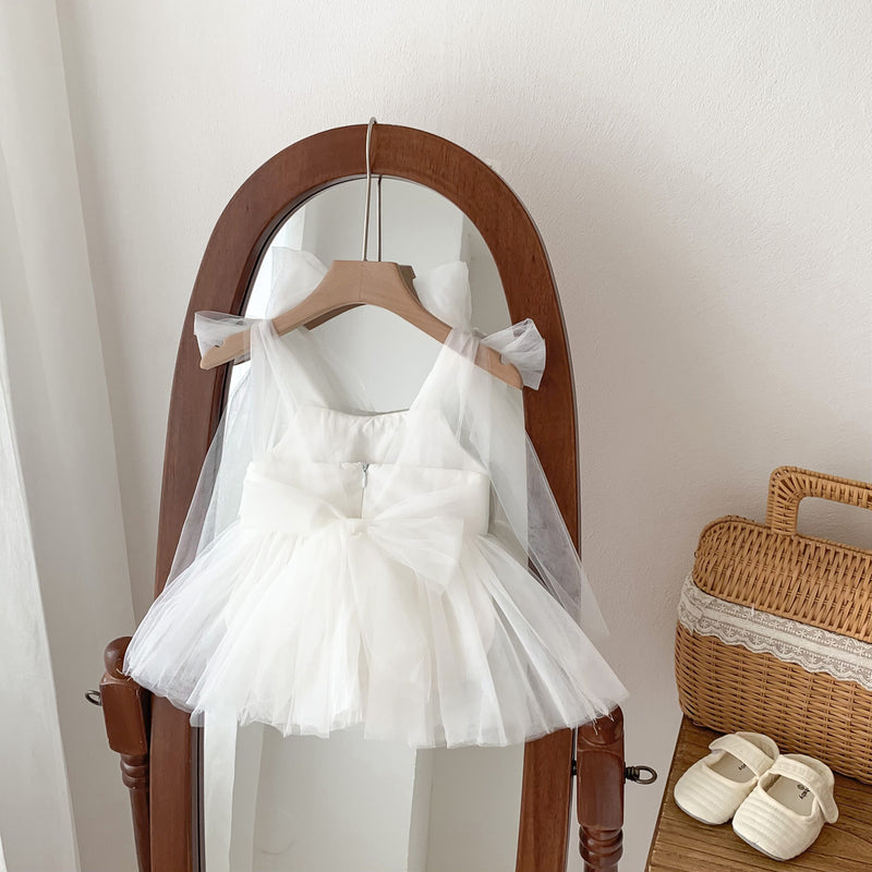 Vestido de princesa de malha para bebê de verão