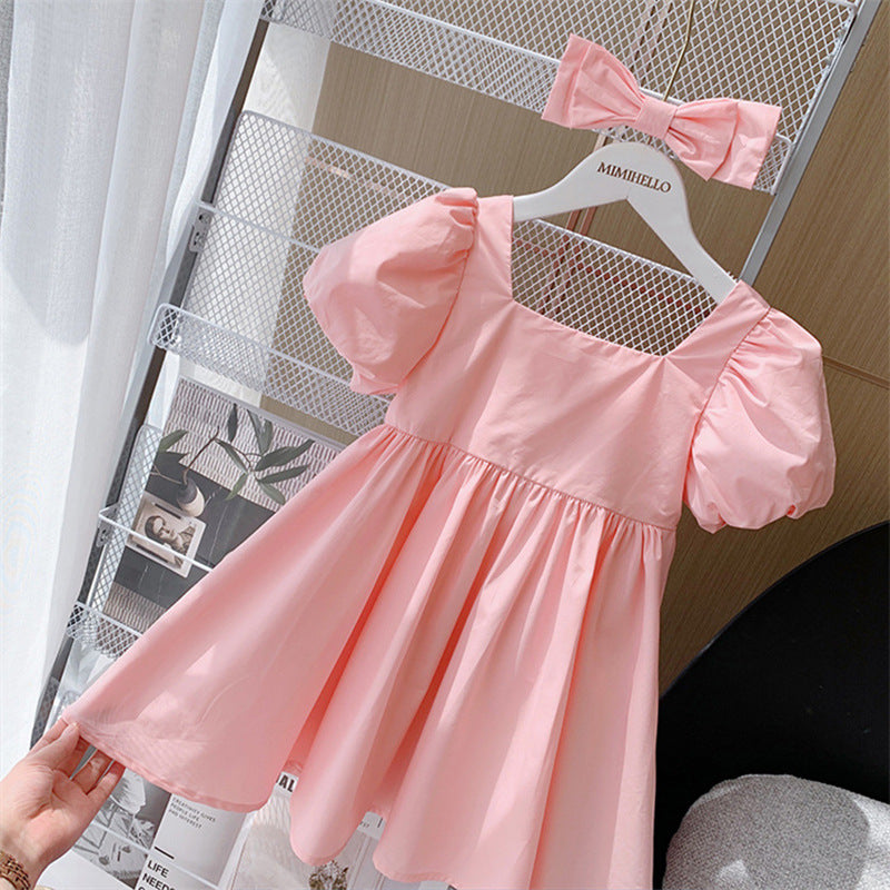 Vestido Infantil Princesa Bebê Menina Manga Curta